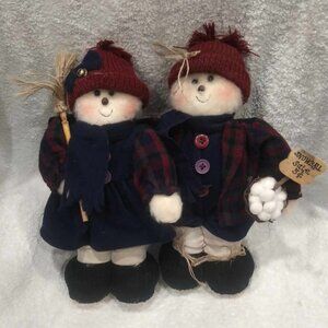 Plush Standing Snowman Figurine  Terrys Village Vintage